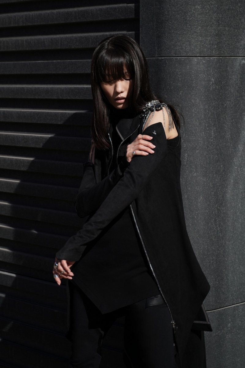 Высокие митенки Нуар чёрные