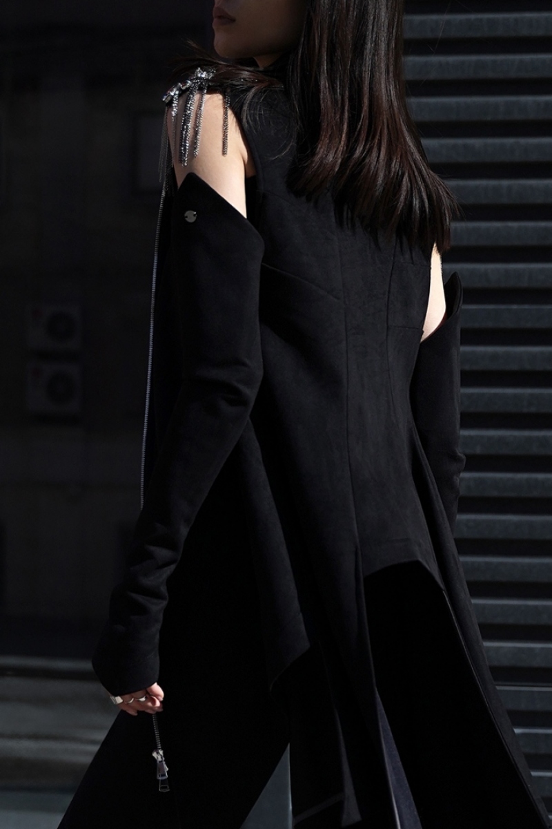 Высокие митенки Нуар чёрные