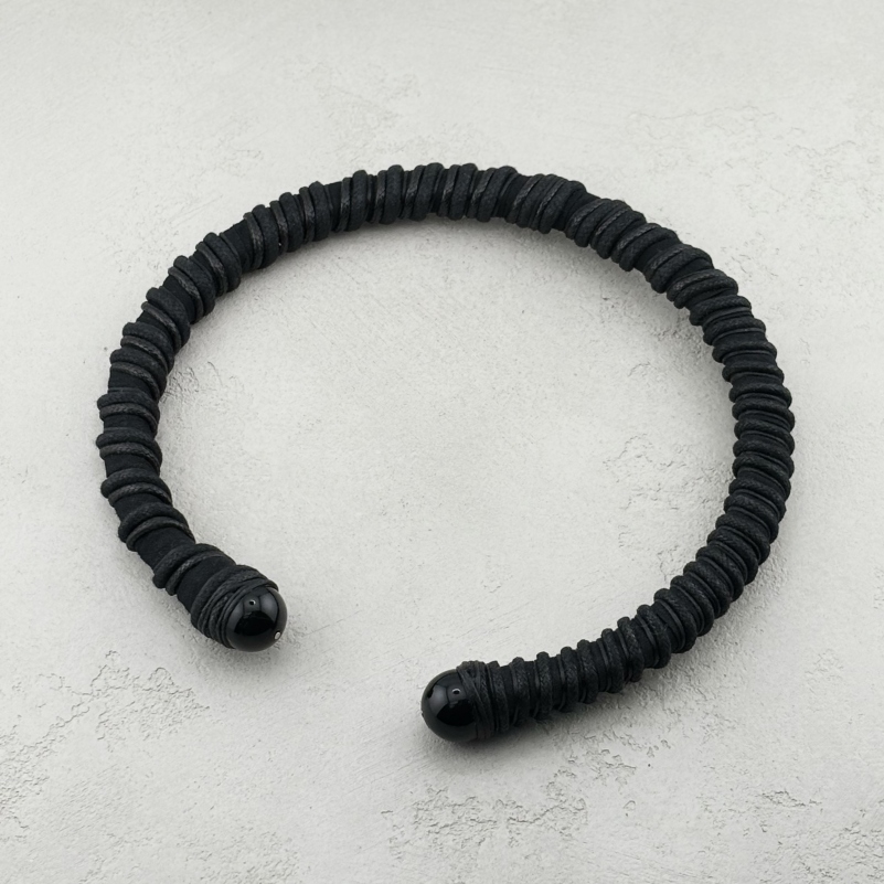 Массивный чокер с черным агатом