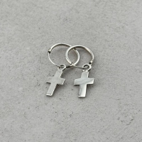 Серебряные серьги "Кресты"