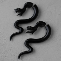 Серьги-обманки Snake из рога